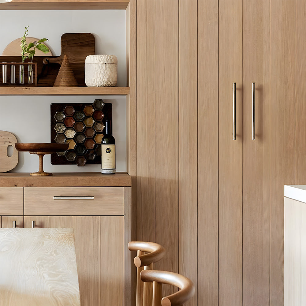Modern Brass Straight Knurled Dresser Handles