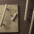 Modern Brass Straight Knurled Dresser Handles