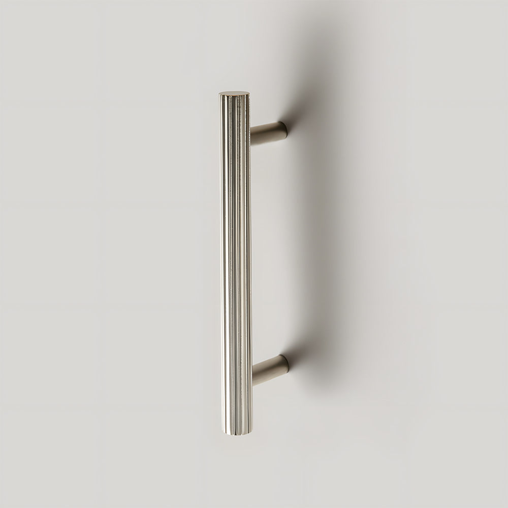 Modern Brass Straight Knurled Dresser Handles