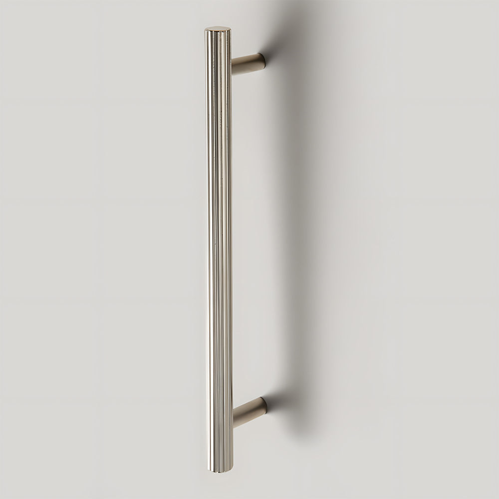Modern Brass Straight Knurled Dresser Handles