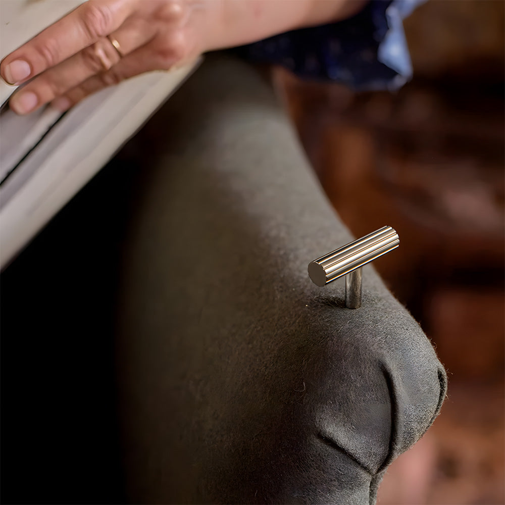 Modern Brass Straight Knurled Dresser Handles