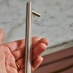 Modern Brass Straight Knurled Dresser Handles