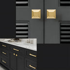 Modern Gold Solid Brass Kitchen Cabinet Handles