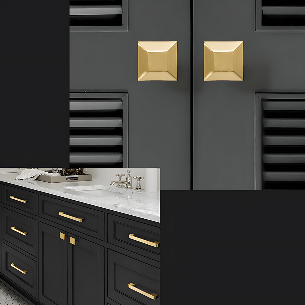 Modern Gold Solid Brass Kitchen Cabinet Handles