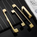 Modern Gold Solid Brass Kitchen Cabinet Handles