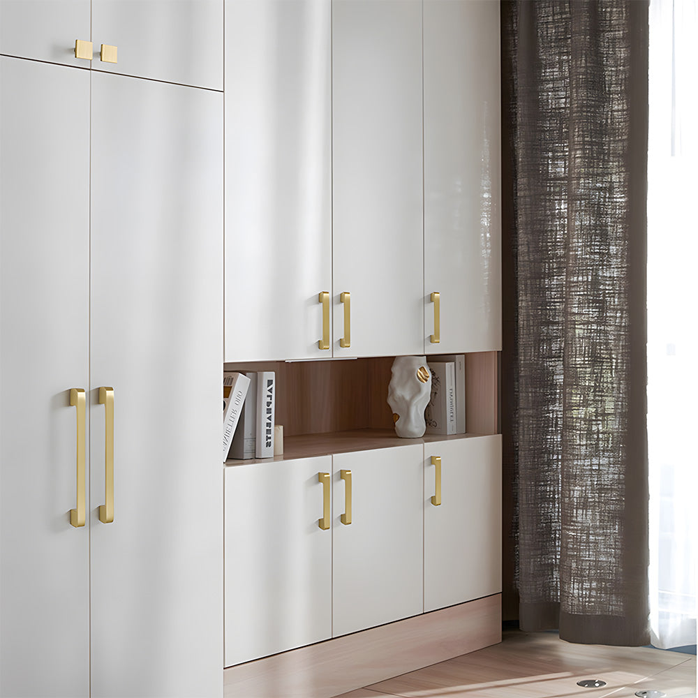 Modern Gold Solid Brass Kitchen Cabinet Handles