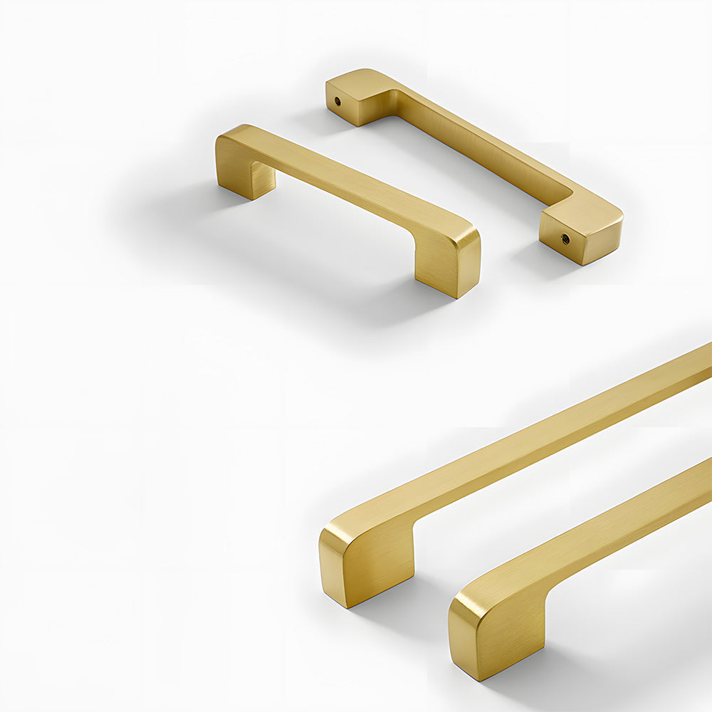 Modern Gold Solid Brass Kitchen Cabinet Handles