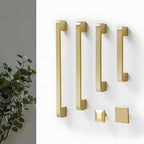 Modern Gold Solid Brass Kitchen Cabinet Handles