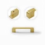Modern Gold Solid Brass Kitchen Cabinet Handles