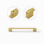 Modern Gold Solid Brass Kitchen Cabinet Handles