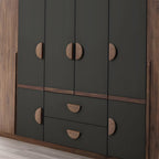 Semi-circle wood cabinet handles mixed half-round handles on black furniture