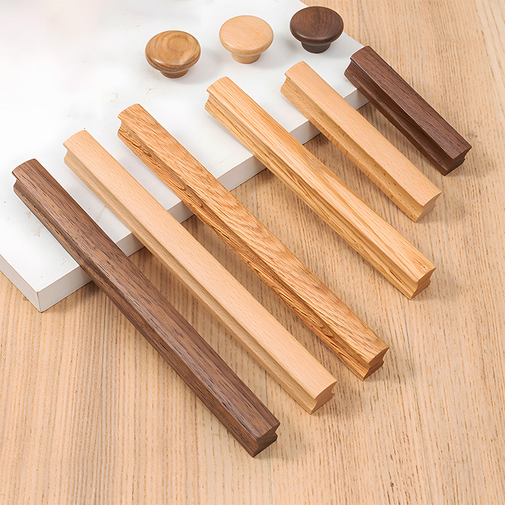 Unique Solid Natural Wood Cabinet Drawer Pulls