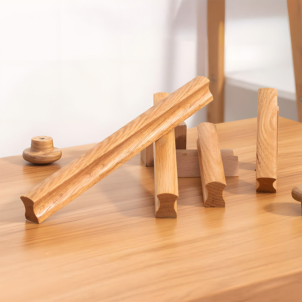 Unique Solid Natural Wood Cabinet Drawer Pulls