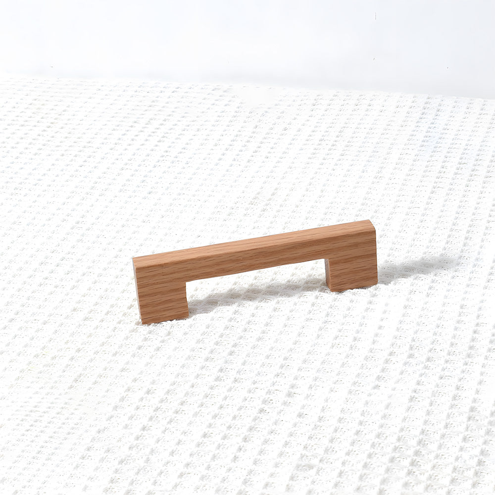 Natural Square Wood Cabinet Drawer Pulls For Kitchen