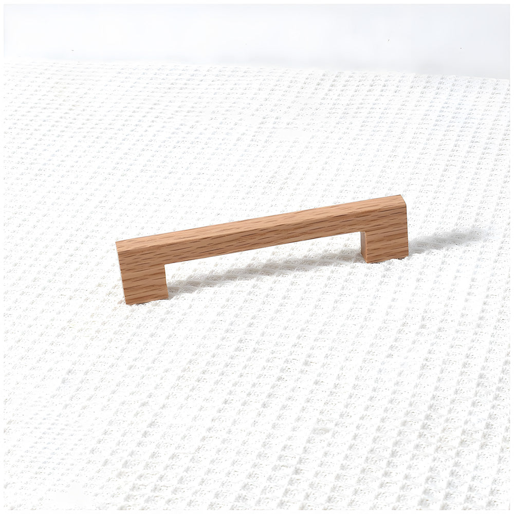 Natural Square Wood Cabinet Drawer Pulls For Kitchen