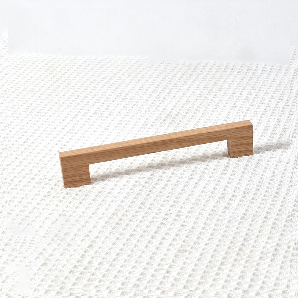 Natural Square Wood Cabinet Drawer Pulls For Kitchen