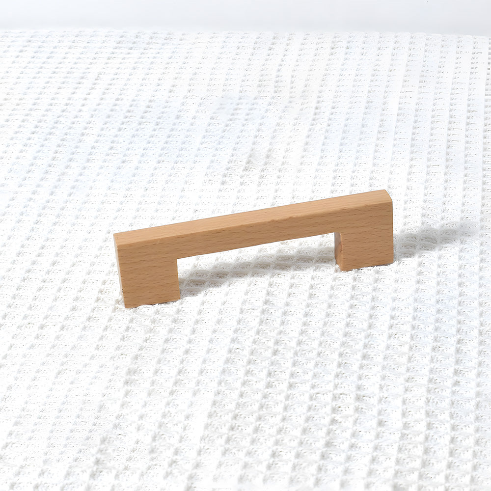 Natural Square Wood Cabinet Drawer Pulls For Kitchen