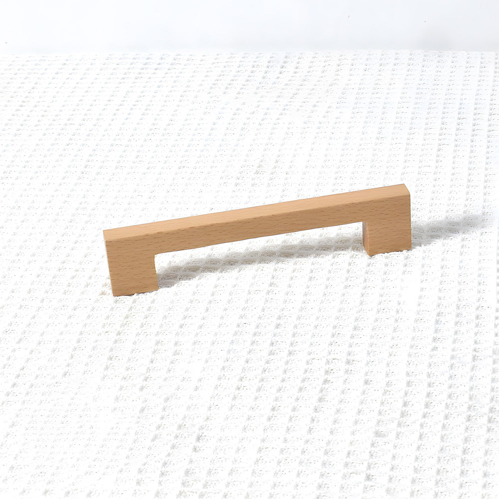 Natural Square Wood Cabinet Drawer Pulls For Kitchen