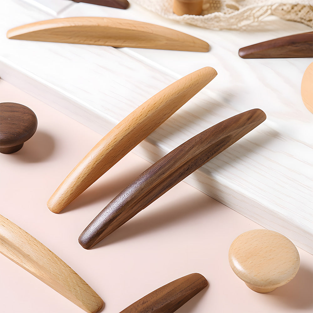 Modern Natural Wood Cupboard Handles