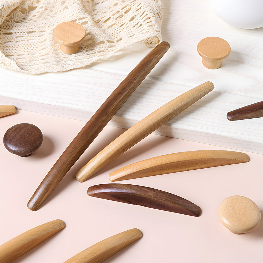 Modern Natural Wood Cupboard Handles