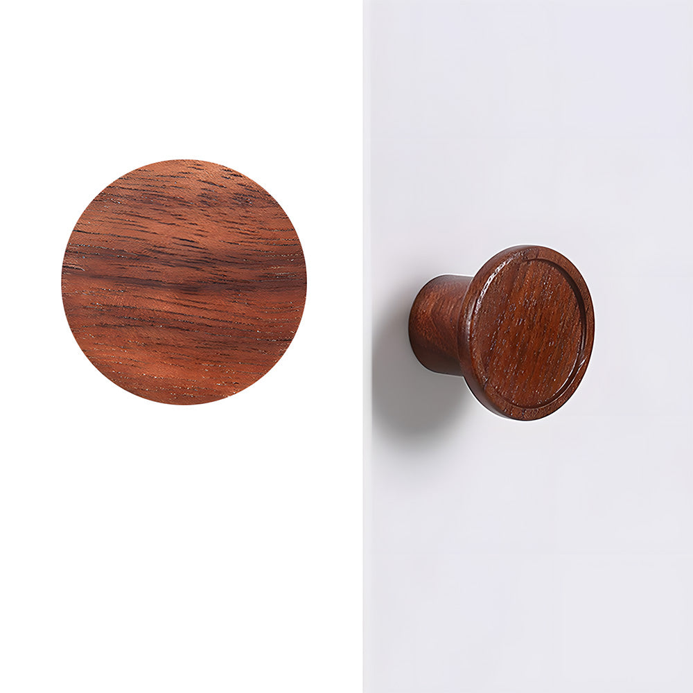 Nordic Round Wood Cabinet Pulls For Kitchen