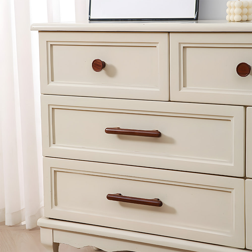 Nordic Round Wood Cabinet Pulls For Kitchen