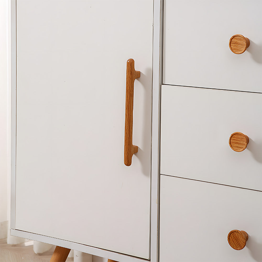 Nordic Round Wood Cabinet Pulls For Kitchen
