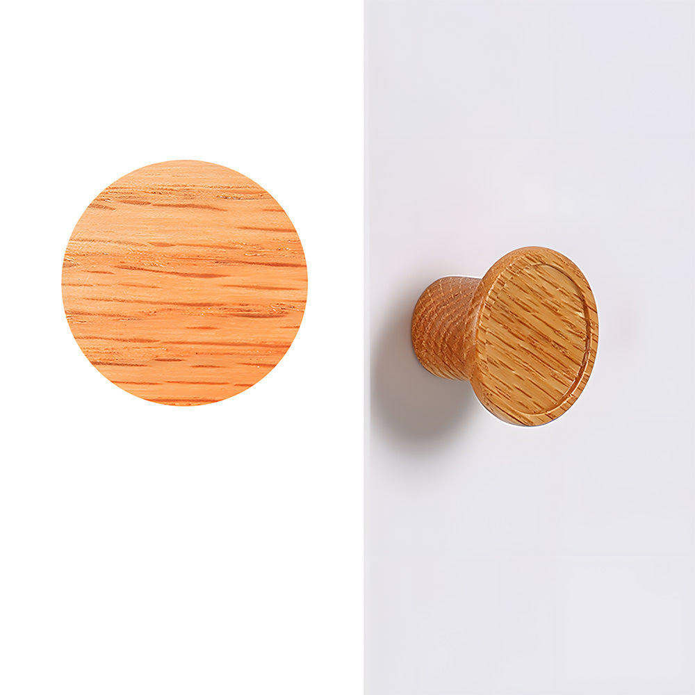 Nordic Round Wood Cabinet Pulls For Kitchen