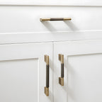 Vintage Solid Knurled Brass Kitchen Cabinet Handles