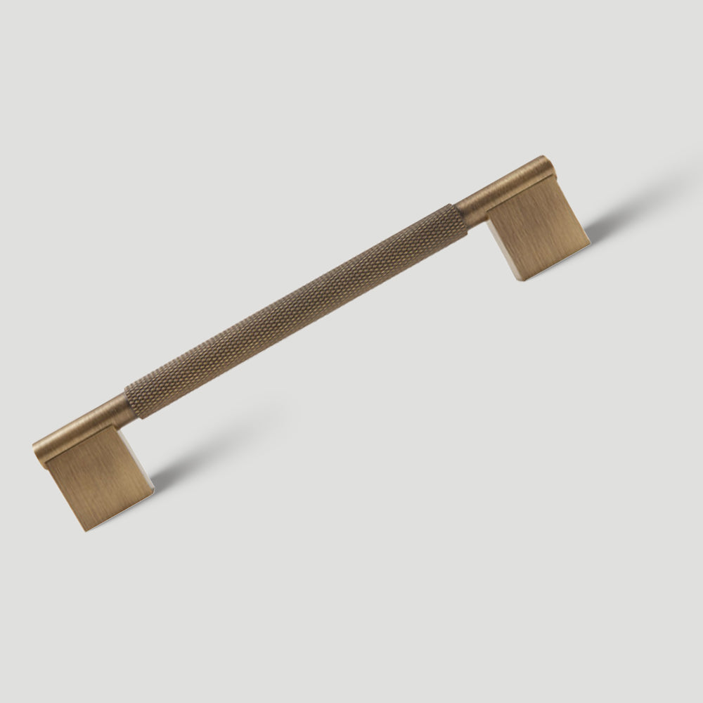 Vintage Solid Knurled Brass Kitchen Cabinet Handles