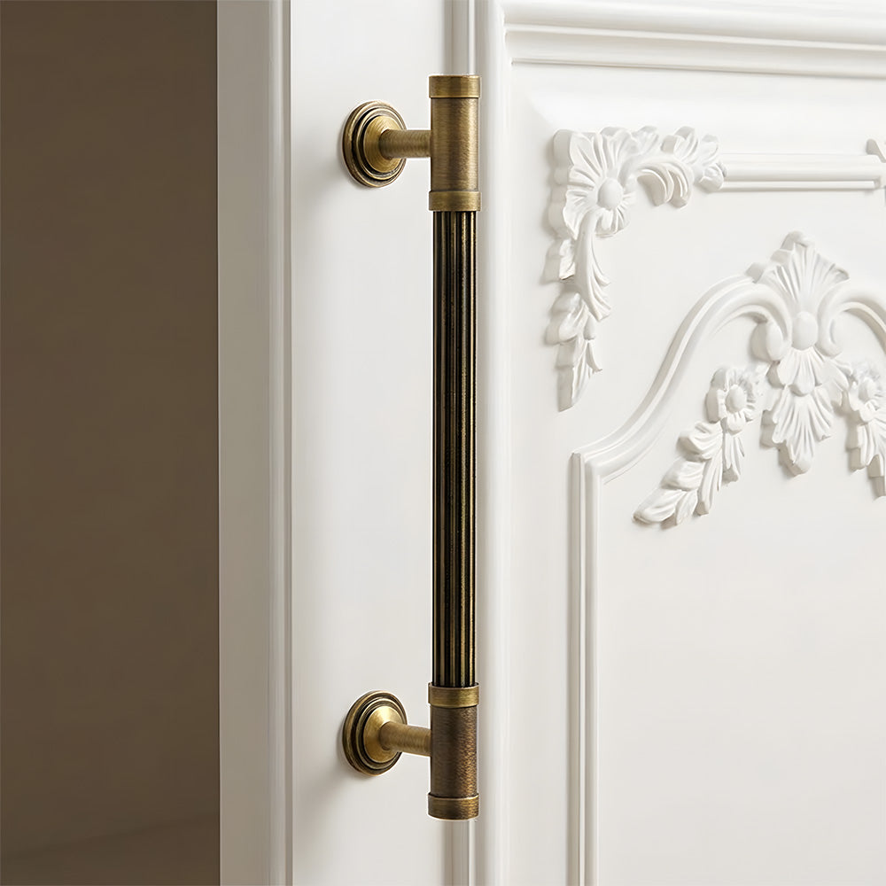 Vintage Antique Bronze Stripe Brass Cabinet Pulls