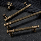 Vintage Lined Bronze Cabinet Handles