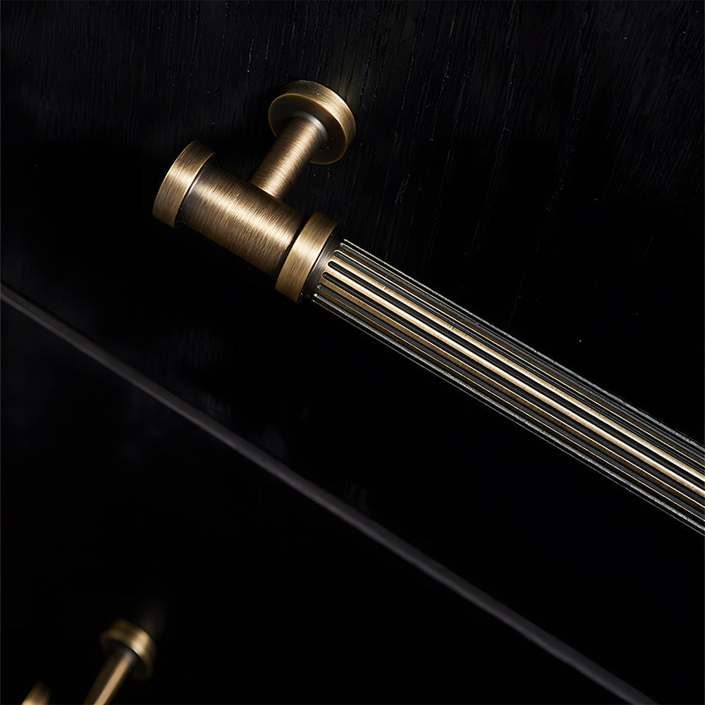 Vintage Lined Bronze Cabinet Handles