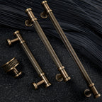 Antique bronze lined cabinet hardware handles and knobs in assorted sizes
