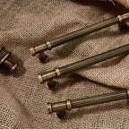 Vintage Lined Bronze Cabinet Handles