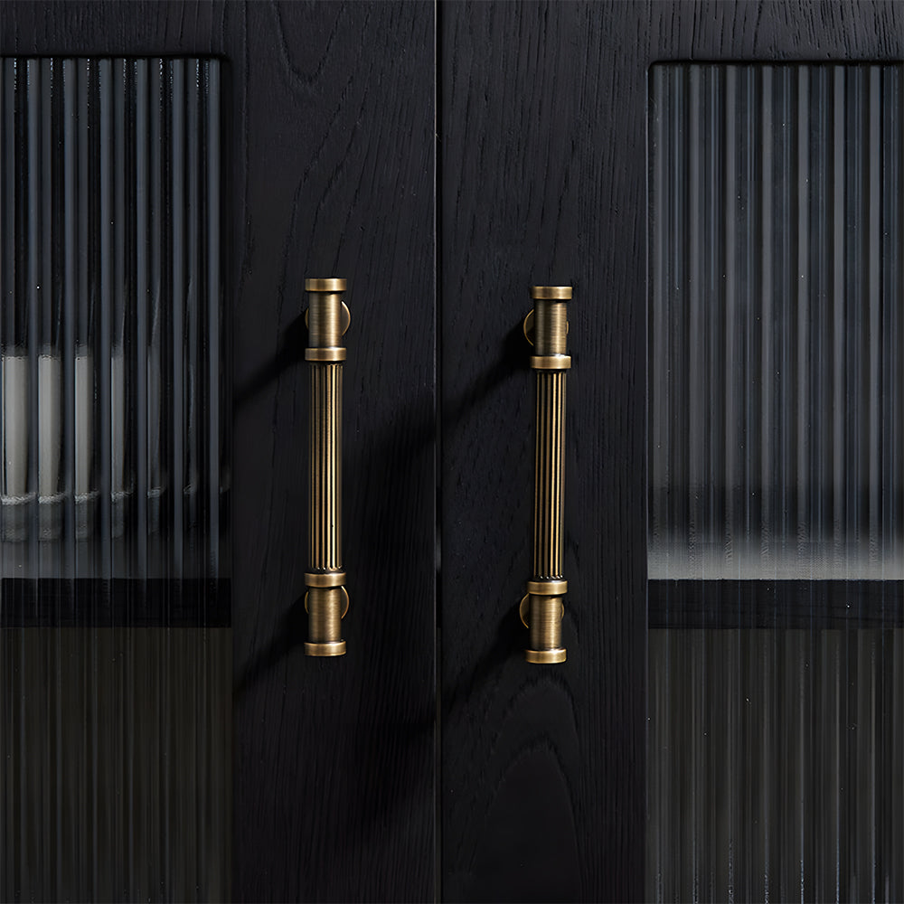 Vintage Lined Bronze Cabinet Handles