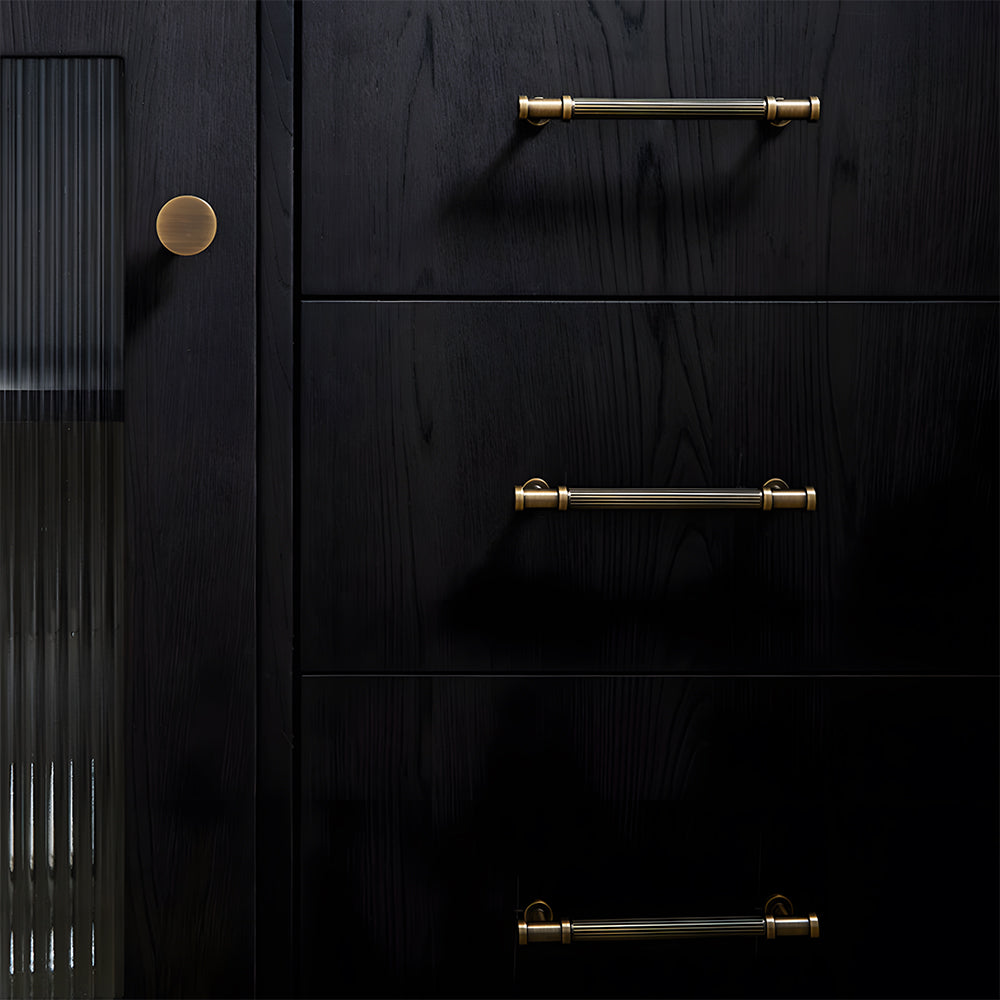 Vintage Lined Bronze Cabinet Handles