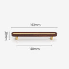Black Walnut Brass Wooden Wardrobe Drawer Cabinet Handles