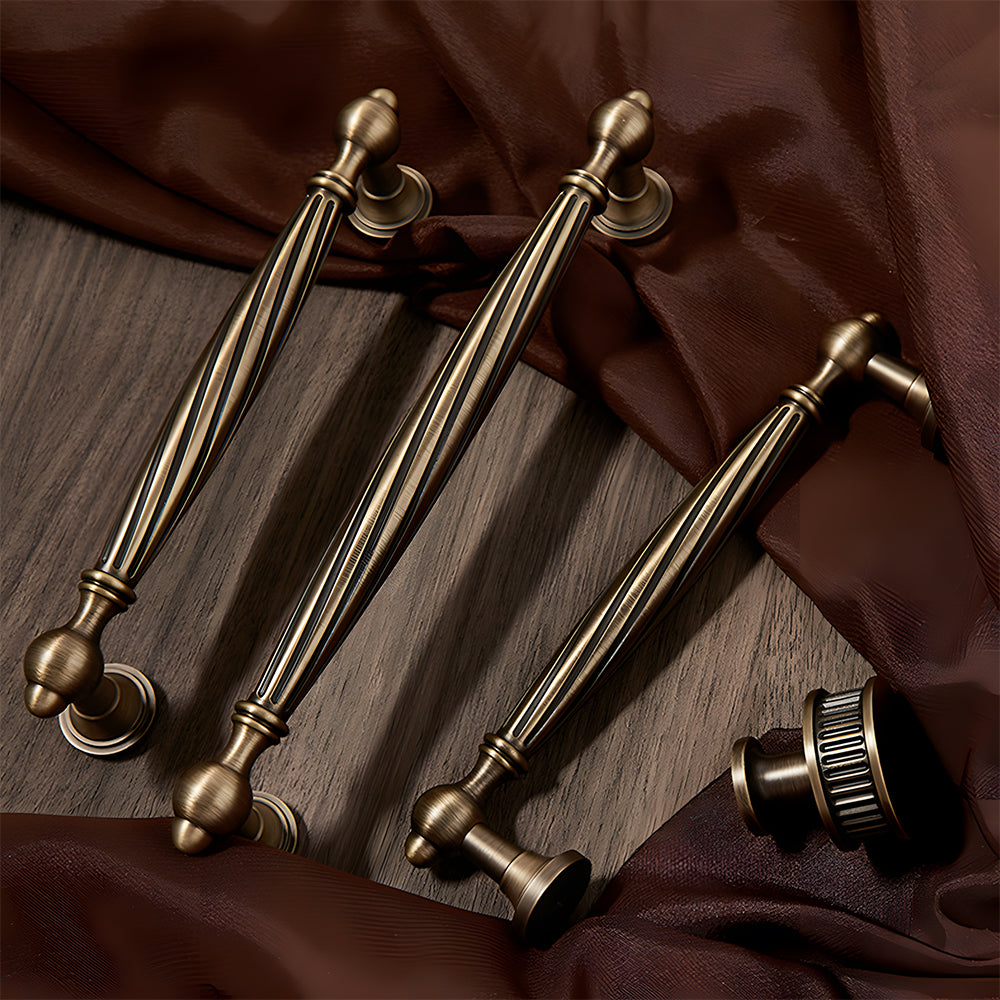 Retro Twisted Solid Brass Cabinet Handles