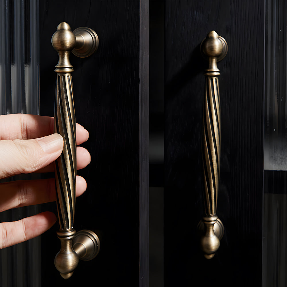 Retro Twisted Solid Brass Cabinet Handles