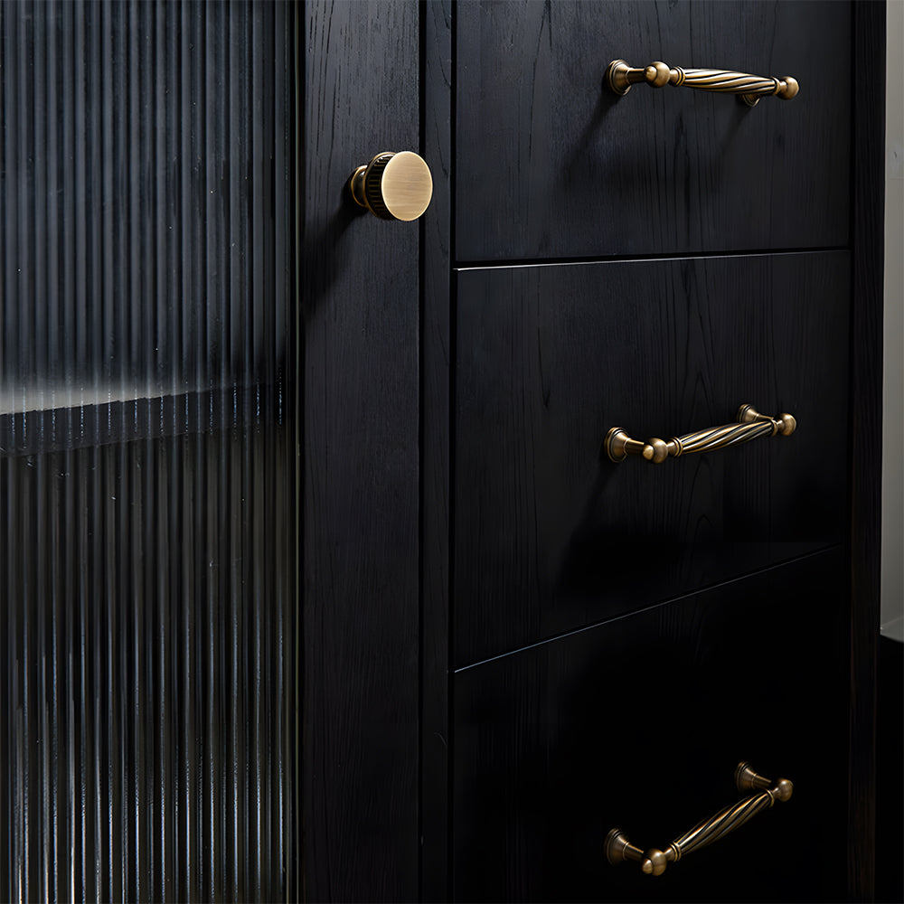 Retro Twisted Solid Brass Cabinet Handles