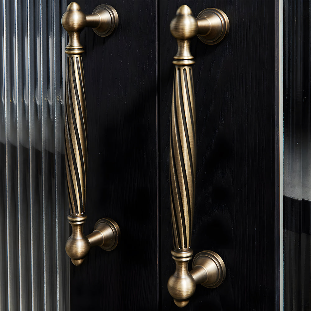 Retro Twisted Solid Brass Cabinet Handles