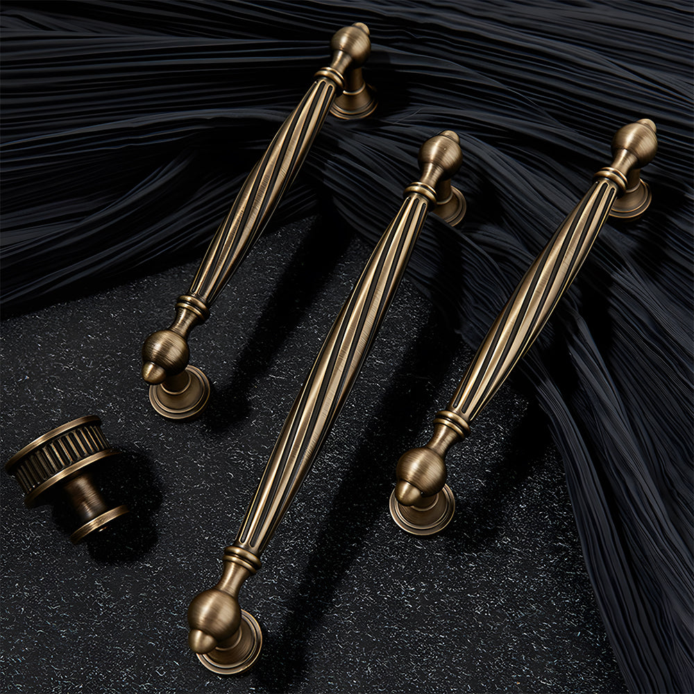 Retro Twisted Solid Brass Cabinet Handles