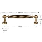 Retro Twisted Solid Brass Cabinet Handles