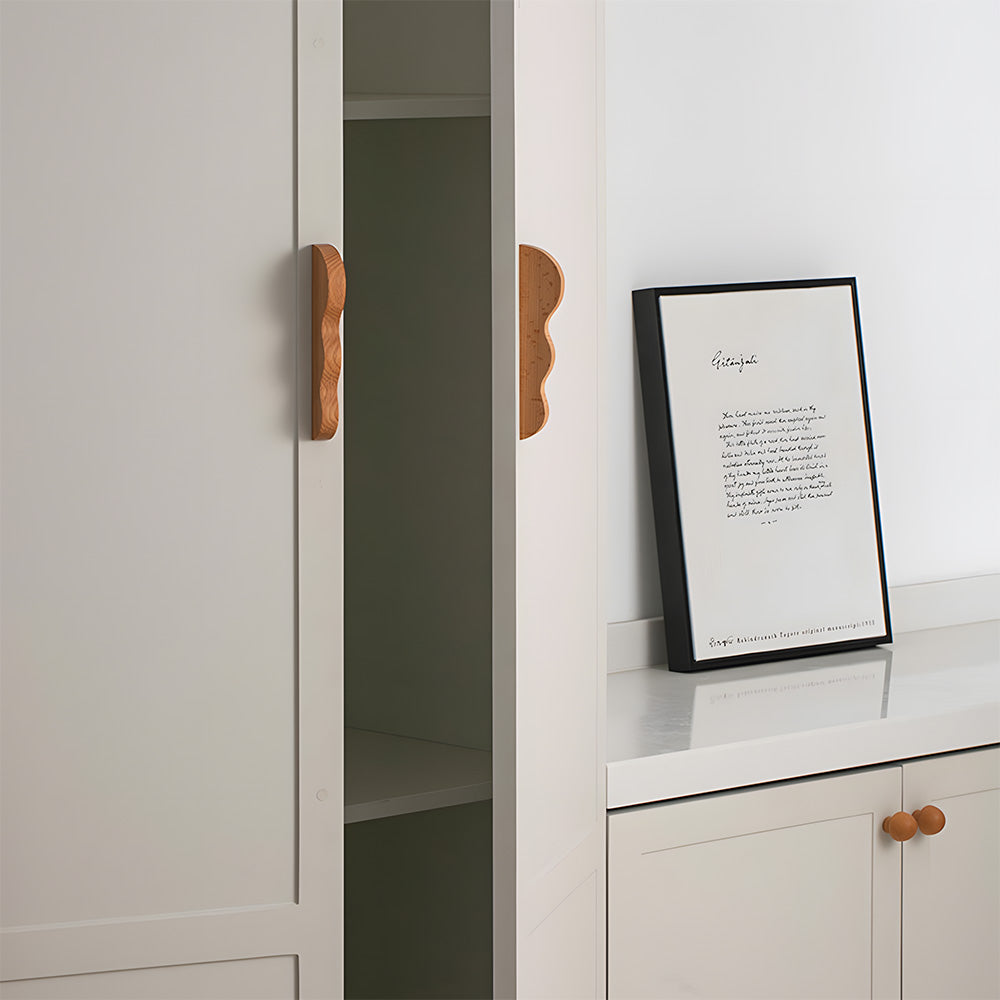 Unique Handmade Wavy Natural Wood Cabinet Handles