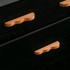 Wavy wood cabinet handle light wood pulls on dark furniture