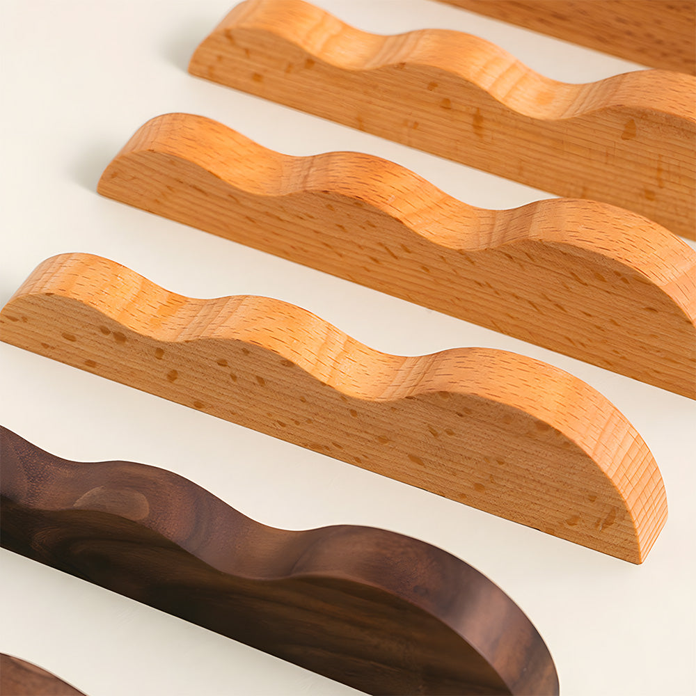 Unique Handmade Wavy Natural Wood Cabinet Handles