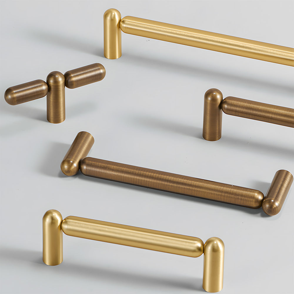 Unique Solid Brass T-Bar Cupboard Handles & Knobs