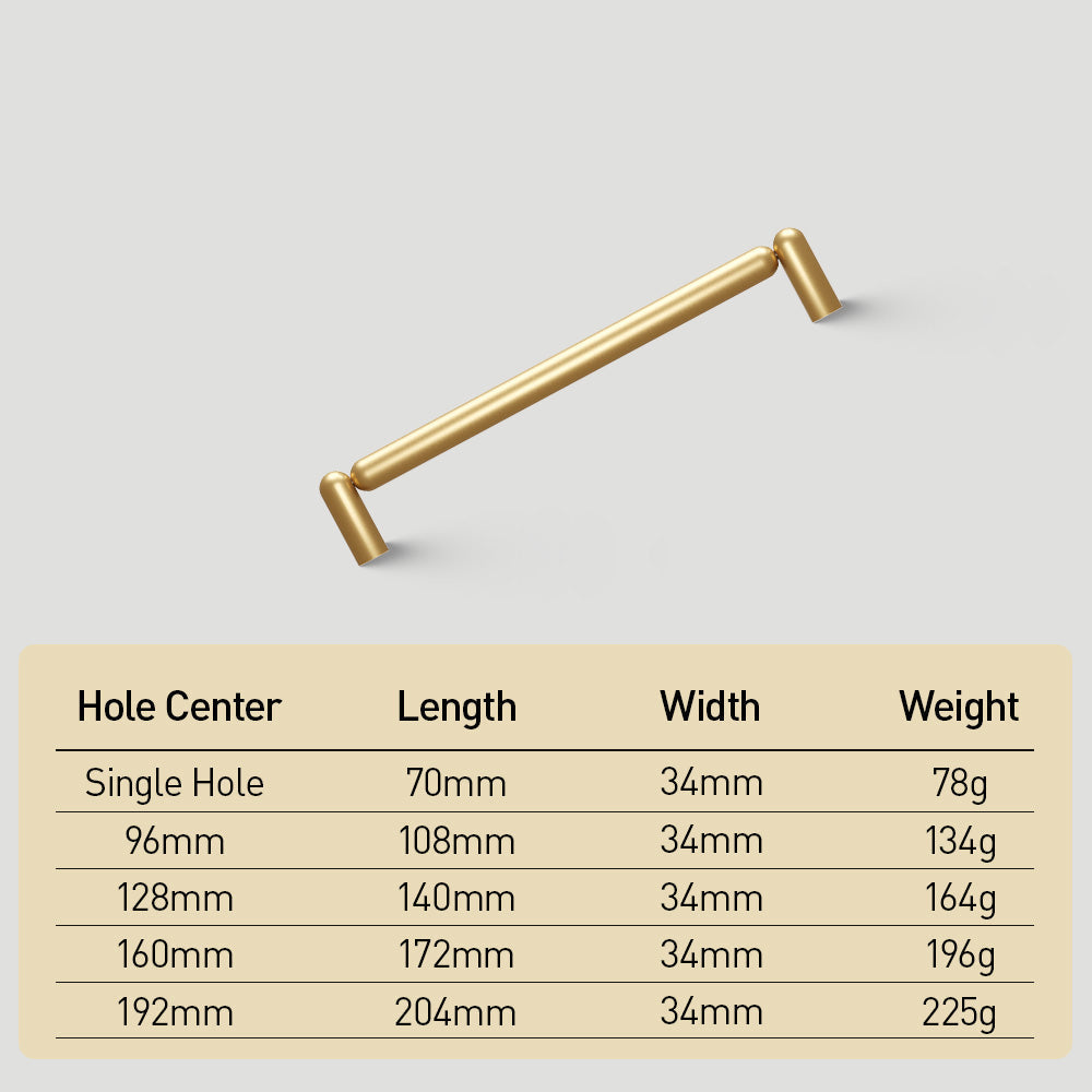 Unique Solid Brass T-Bar Cupboard Handles & Knobs