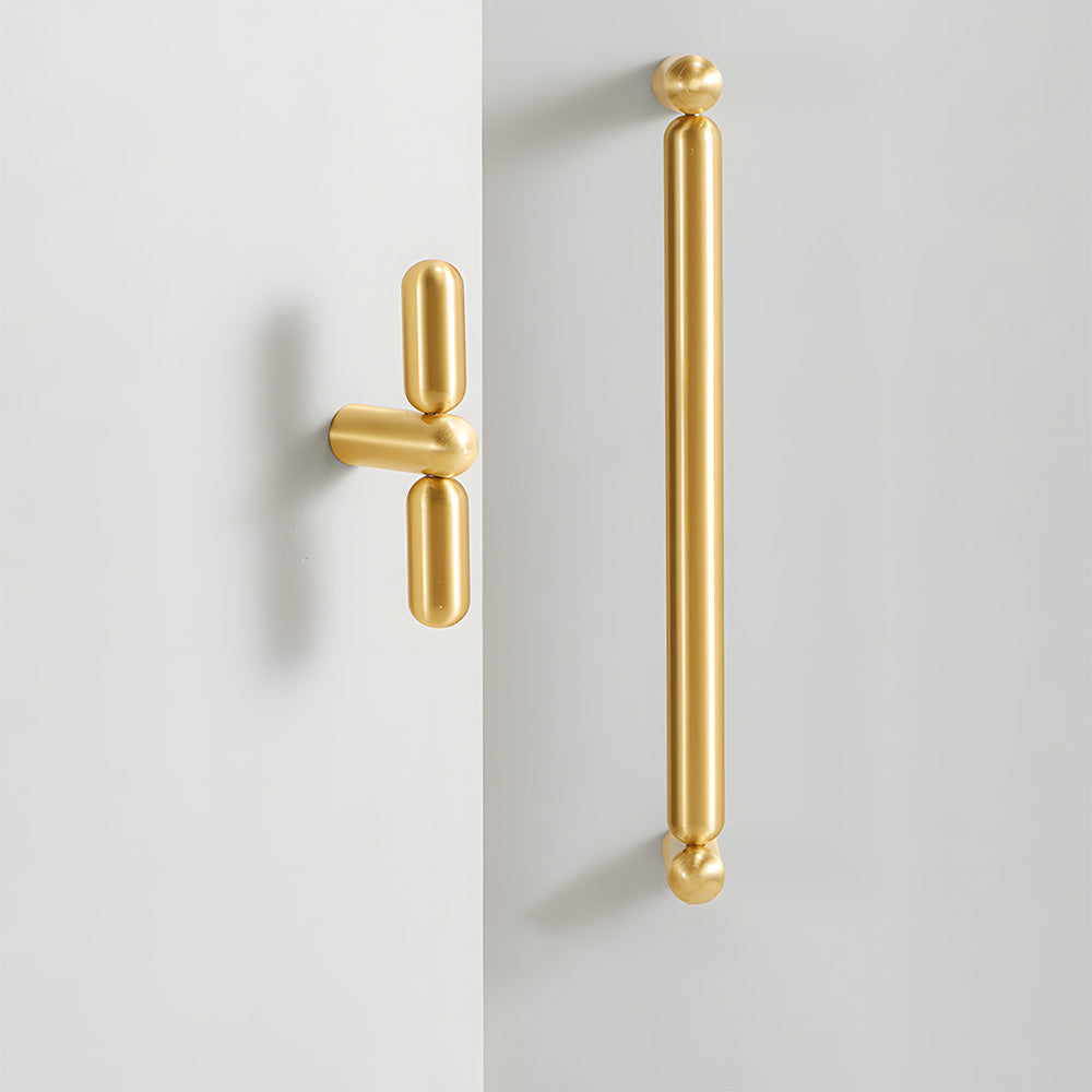 Unique Solid Brass T-Bar Cupboard Handles & Knobs